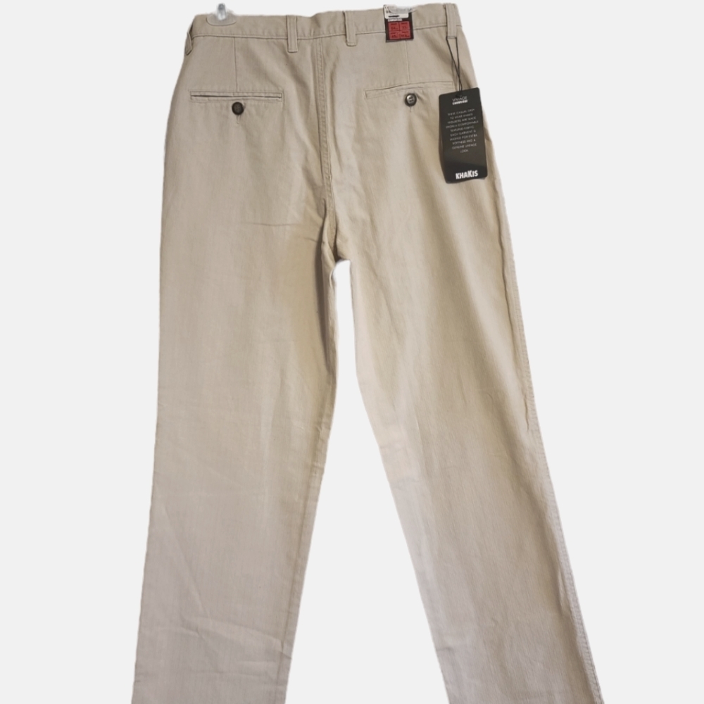 Cambridge Men's Smart Fit 33x45 Khaki Beige Casual Dress Pants